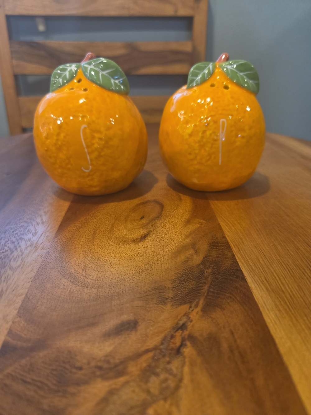 Rae Dunn Orange Ceramic Salt & Pepper Shakers